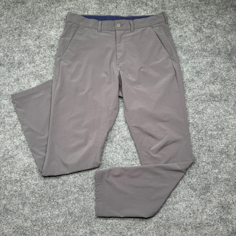Mizzen+Main Helmsman Slim Pants Men's 32x30 Performance Golf Stretch Chino Grey